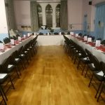 St Michael's Church Lower Hall set up for Burns Night